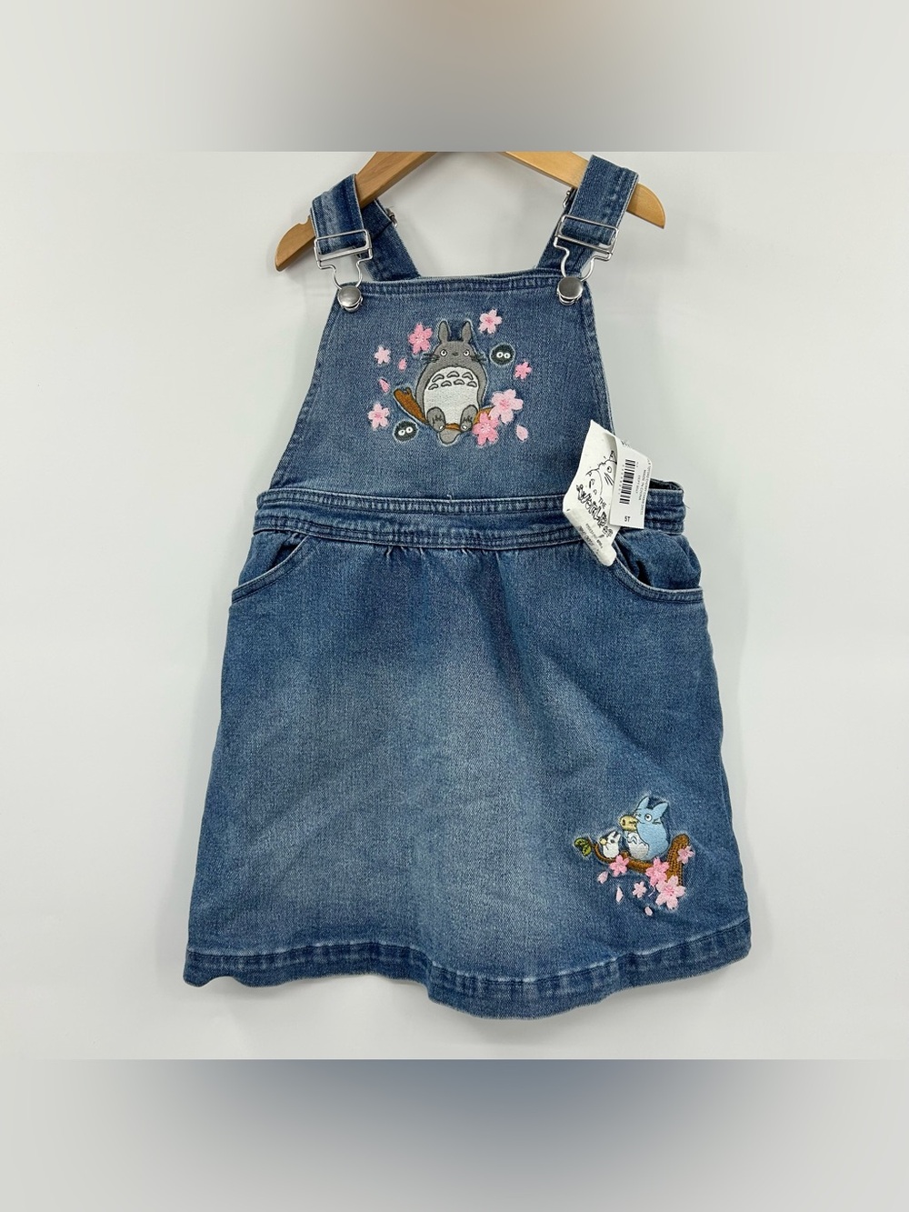 NWT Studio Ghibli Denim Overall Dress with Embroidered My Neighbor Totoro 5T